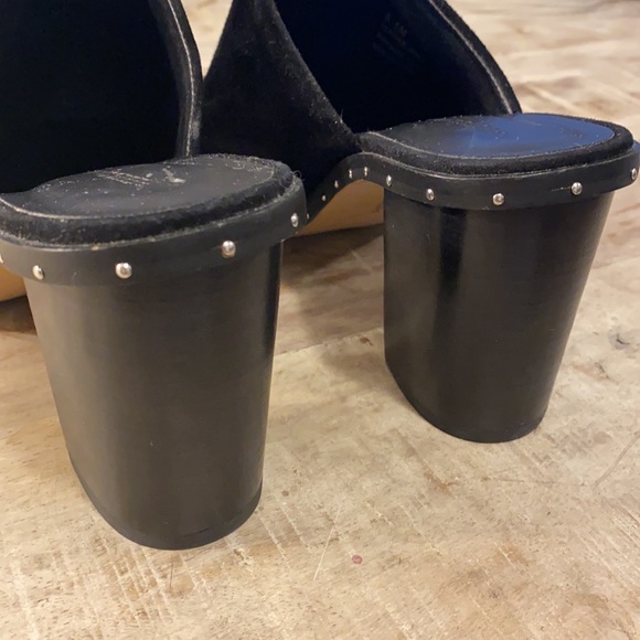 Rebecca Minkoff Black Suede heeled mules size 8.5M - Picture 8 of 11